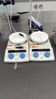 (2) Chemglass AREX Digital Pro Dual Magnetic Stirrer Hot Plate Units